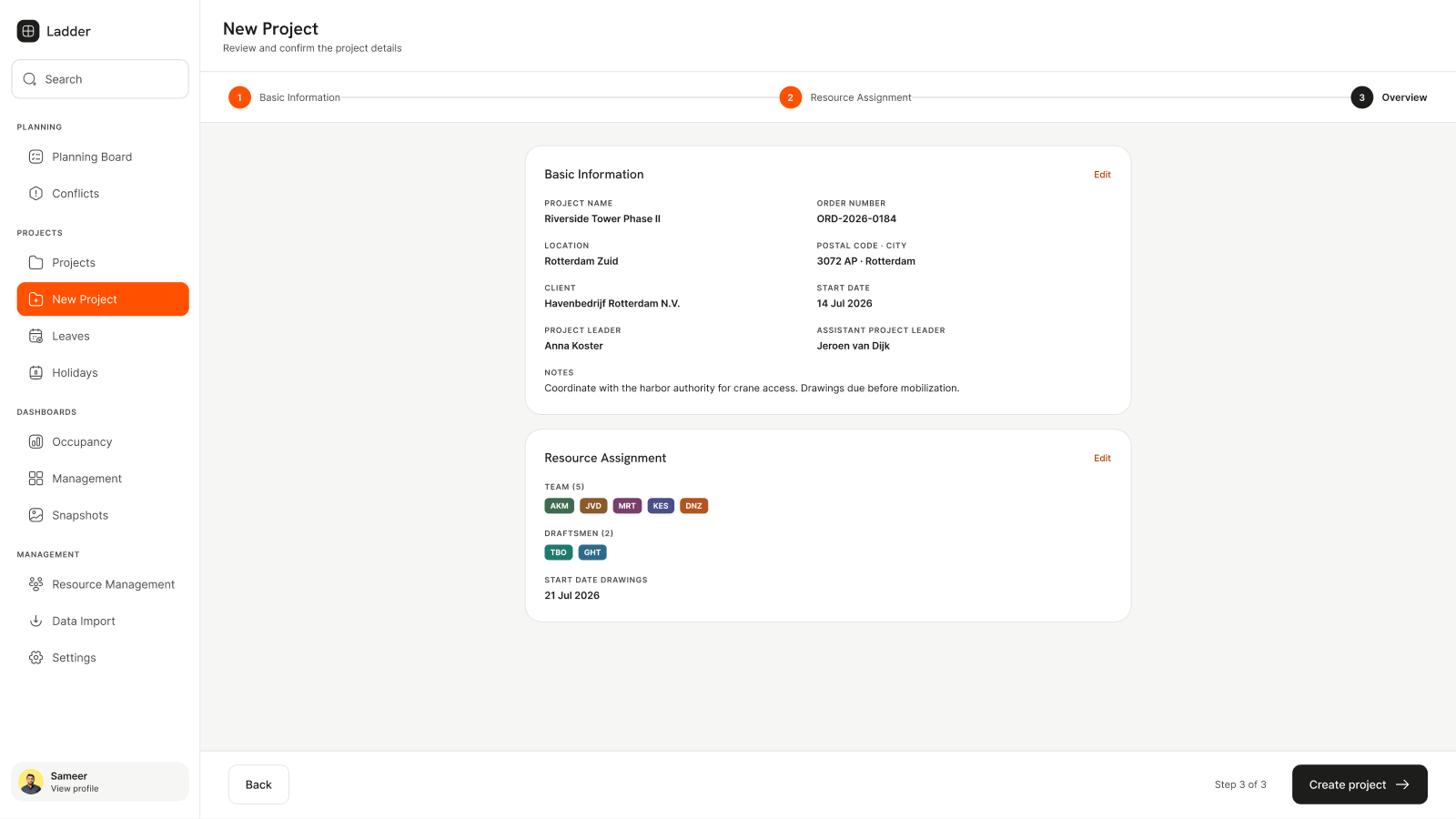 New project - resources